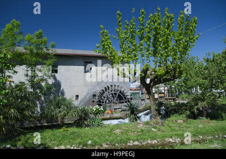 Wheel water mill in Reana del Rojale, Friuli, Italy Stock Photo