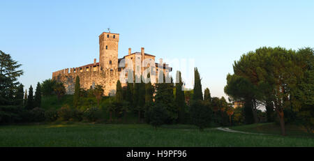 Sunset light at medieval Villalta castle, Fagagna, Friuli, Italy Stock Photo