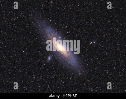 Great Galaxy in Andromeda also called nebula, messier 31, massive galaxy closed to earth - taken with specialized camera Stock Photo