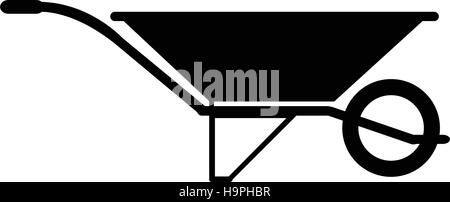 Isolated wheelbarrow icon on a white background, Vector illustration Stock Vector