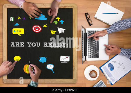 Are You Ready creative sign Stock Photo