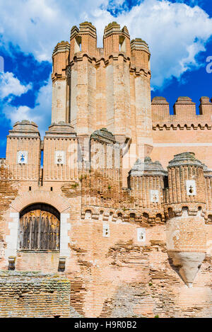 Coca castle, XV century, Gothic-Mudejar, Coca, Segovia province, Spain Stock Photo - Alamy