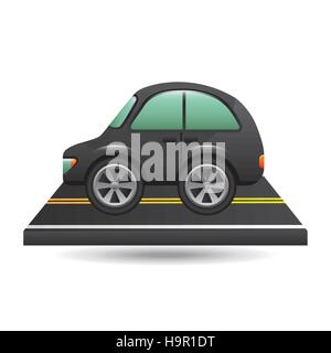 micro car on road design vector illustration eps 10 Stock Vector