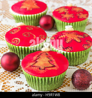 Christmas Cupcake Baubles Stock Photo