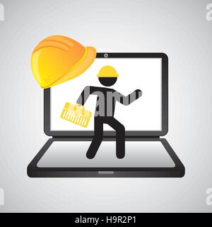 under construction web page worker tool box vector illustration eps 10 Stock Vector