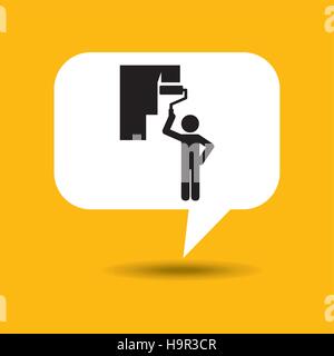 under construction road sign paint wall vector illustration eps 10 Stock Vector