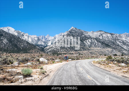 Mount Whitney seen from a distance, Sequoia National Park, California, United States of America, North America Stock Photo