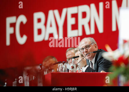 Munich, Germany. 26th Nov, 2016. Uli HOENESS (new president FCB) portrait FC Bayern Munich Annual General Meeting Audi Dome Munich, at november 25, .2016, Season 2016/2017 Credit:  Peter Schatz/Alamy Live News Stock Photo