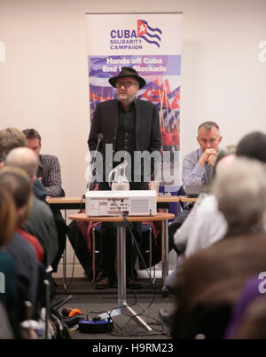 London UK 26 November 2016 George Galloway  British politician, former MP ,broadcaster, and writer. Between the general elections in 1987 and 2015, with a gap between 2010 and 2012, he represented four constituencies as a Member of Parliament, elected as a candidate for the Labour Party and later the Respect Party.Addressing the delegates of the Latin America Adelante 2016. @Paul Quezada-Neiman/Alamy Live News. Stock Photo