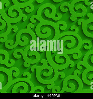 Seamless Damask Pattern With Shadows Stock Photo