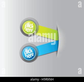 Set of two horizontal labels hiding in paper pocket - light version. Stock Vector