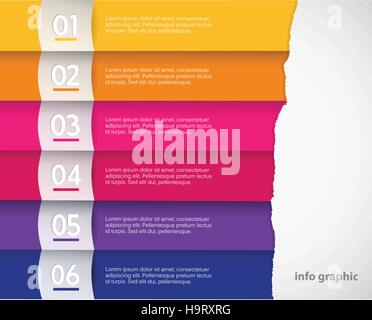 Set of torn colorful stripes with place for your own text. Stock Vector