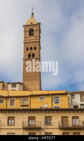 Tower of the santa maria magdalena church in Tarazona, Spain Stock Photo