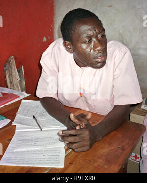 6th May 1995 Rwanda's former Minister of Tourism in his prison cell in Gikondo Prison, Kigali, Rwanda. Stock Photo