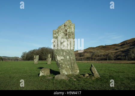 Nether Largie Standing Stones, Kilmartin Glen, Kilmartin, Argyll & Bute Stock Photo