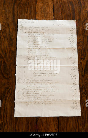 Manuscript in the Library of the 2nd Lord Berwick at Attingham Park, Shropshire. Stock Photo