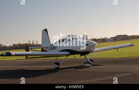 A Vans RV-91 prepares for takeoff at North Weald Airfield Stock Photo