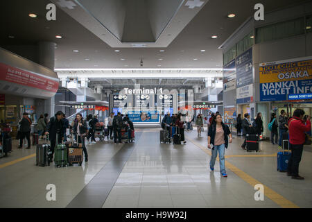 Osaka, Japan - November 2016: Entrance area around Terminal 1 of Kansai International Airport (KIX), Osaka, Japan. Stock Photo