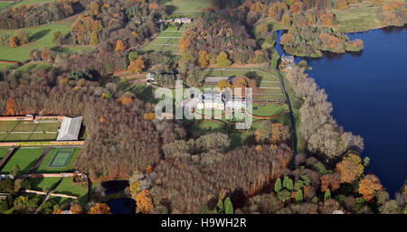 aerial view of part of Knowsley Park at White Man's Dam, Liverpool, UK Stock Photo