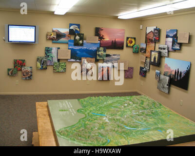 glaciernps 4459768343 Exhibits in the Apgar Visitor Center Stock Photo