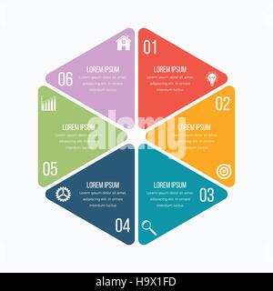 Vector illustration infographics six options Stock Vector
