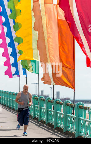 Colourful preparations for Brighton Pride in the week leading up to the event. Stock Photo