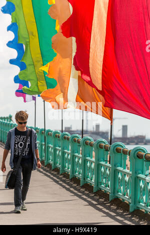 Colourful preparations for Brighton Pride in the week leading up to the event. Stock Photo