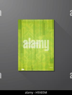 Abstract vector brochure design template. Green color natural background. Squares and rectangles.