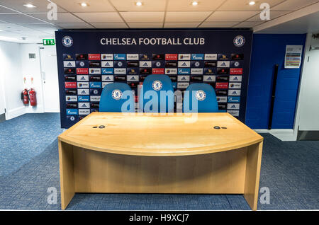 Press room, Chelsea Football Club, Stamford Bridge, Chelsea, London,  England Stock Photo - Alamy