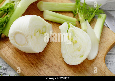 Fresh fennel sliced, cooking food Stock Photo