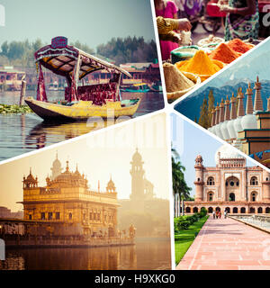 Collage of India images - travel background (my photos) Stock Photo