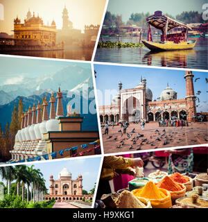 Collage of India images - travel background (my photos) Stock Photo