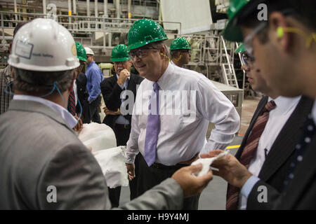 This image shows a bio-based industry research initiative at Domtar Inc. in Plymouth, North Carolina. The project is focused on advancing bio-based products and sustainable practices, with a focus on job creation, industry innovation, and agricultural research. Stock Photo