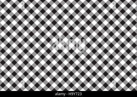 Black white checkerboard check diagonal seamless background. Vector illustration. Stock Vector