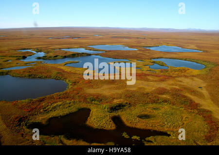This image shows the Bering Land Bridge and the bunkhouse and bathhouse ...