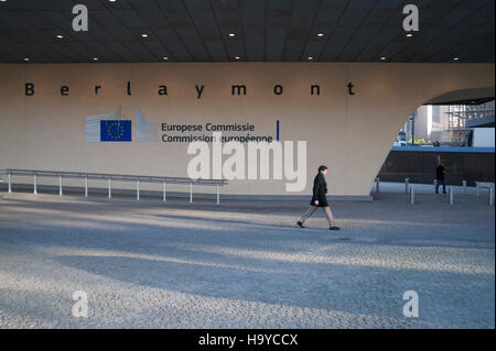 View of the the Berlaymont building, siege of the European Commission in Brussels. Belgium Stock Photo