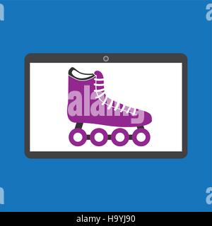 sport laptop app concept roller skate vector illustration eps 10 Stock Vector