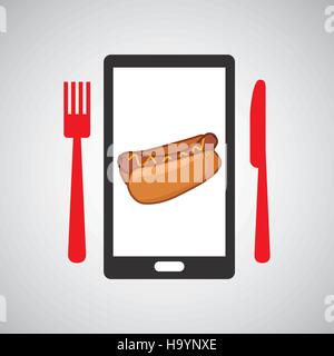 smartphone order fast food online vector illustration eps 10 Stock Vector