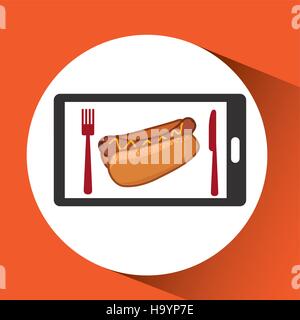 smartphone order fast food online vector illustration eps 10 Stock Vector