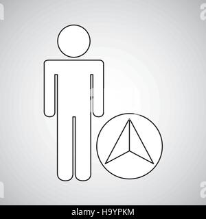 cursor locate destination icon silhouette man vector illustration eps 10 Stock Vector