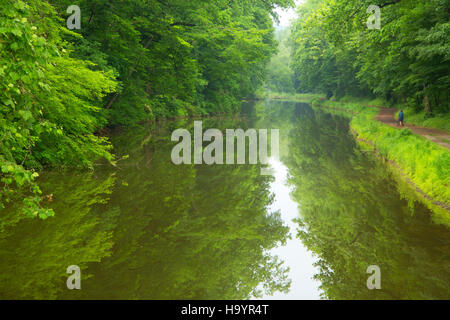 Delaware River Canal towpath, Delaware River Canal State Park, Washington Crossing Historic Park, Pennsylvania Stock Photo