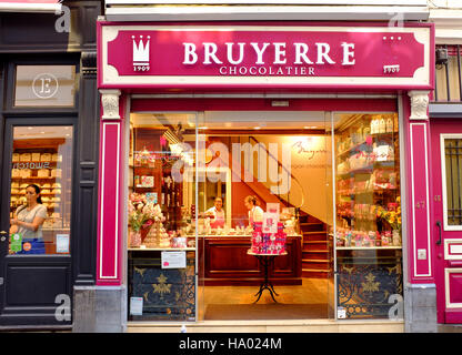 Bruyerre Belgian Chocolate Shop, Grand Place, Market Square, Brussels, Belgium Stock Photo