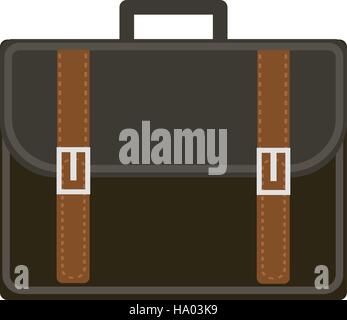 Business suitcase icon flat style. Portmanteau isolated on a white background. Vector illustration. Stock Vector