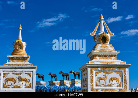 Mongolia, Bayankhongor province, monument in honour of Mongolian horses Stock Photo