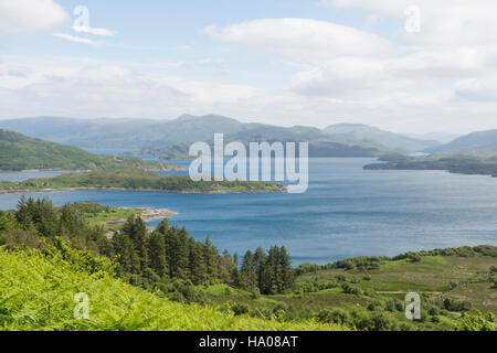 The rugged coastline of the Ardnamurchan peninsula, Scotland, UK overlooking the sound of Mull Stock Photo