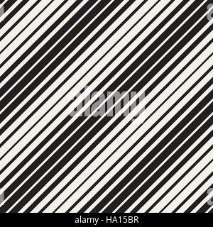 Vector Seamless Black and White Parallel Diagonal Stripes Pattern Stock Vector