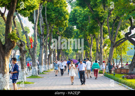 Hoan Kiem Lake, Old Quarter, Hanoi, Vietnam, Asia Stock Photo