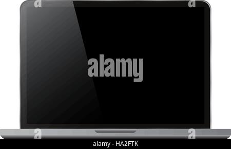 Modern glossy laptop isolated on white vector eps10 Stock Vector