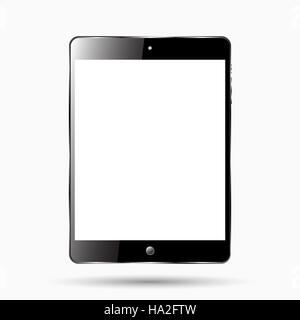 Touchscreen tablet with blank screen isolated on white. Modern technologies. Stock Vector