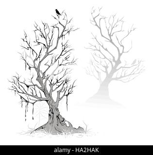 Dry Dried Dead Tree Black Silhouette Stock Vector Image & Art - Alamy
